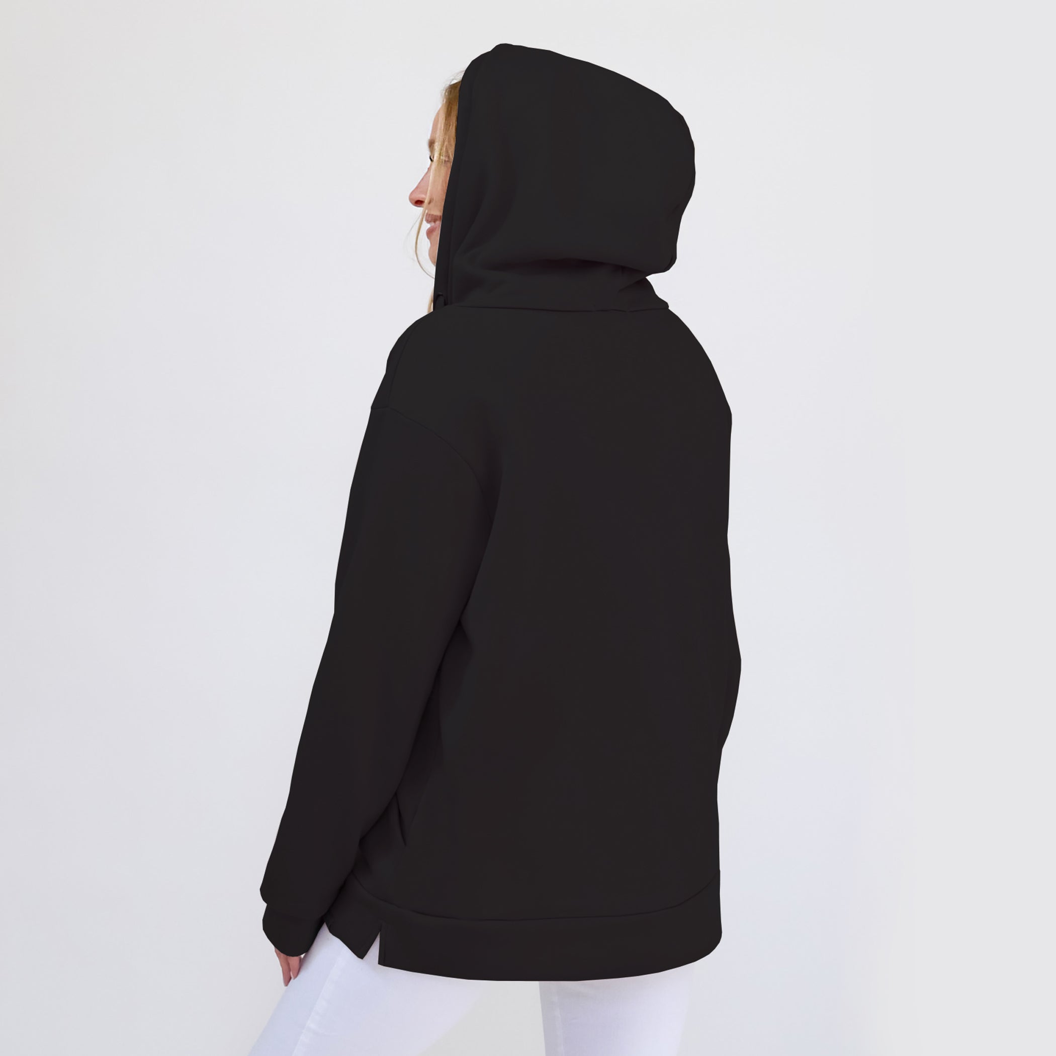 Quarter Zip Travel Essential Hoodie - Black