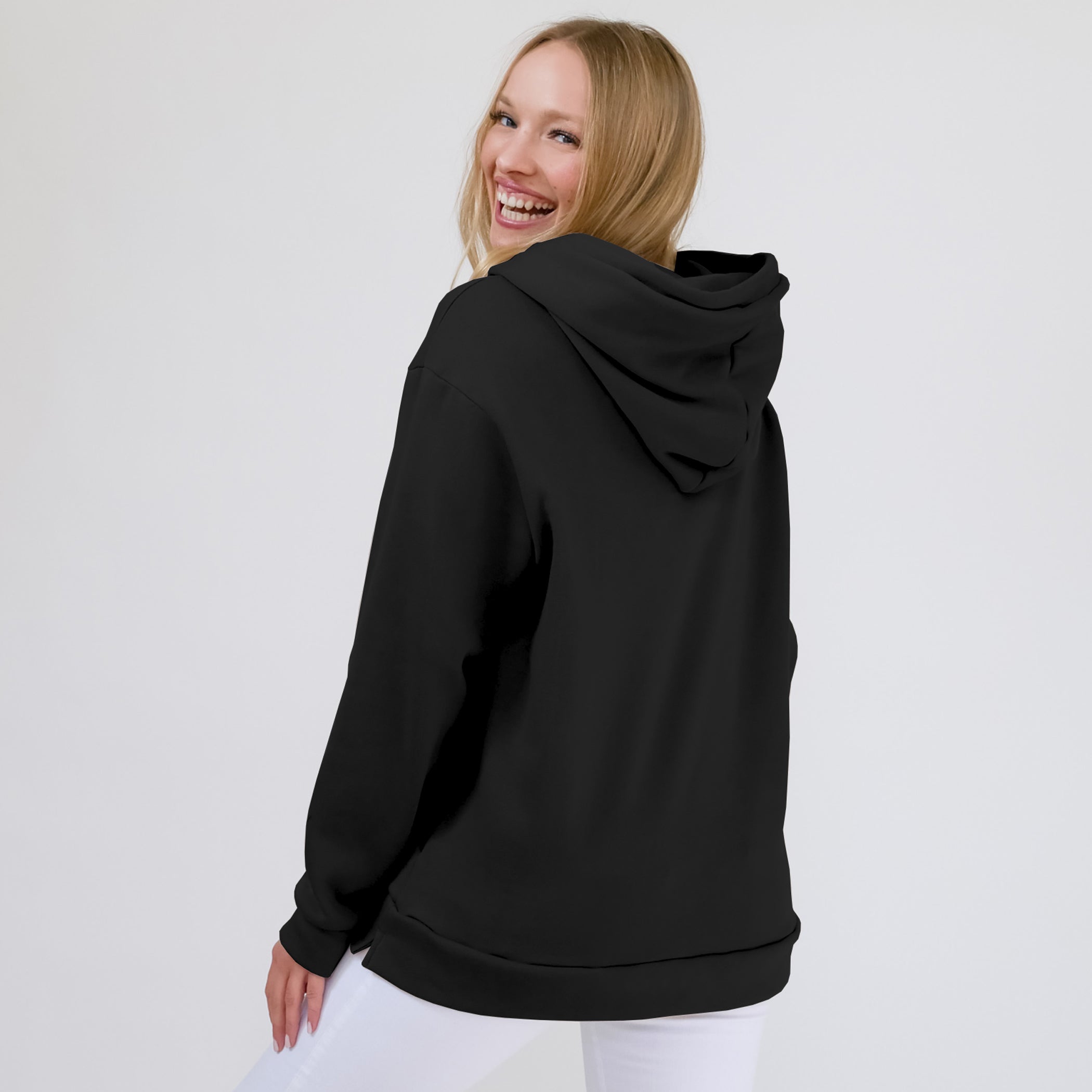 Quarter Zip Travel Essential Hoodie - Black