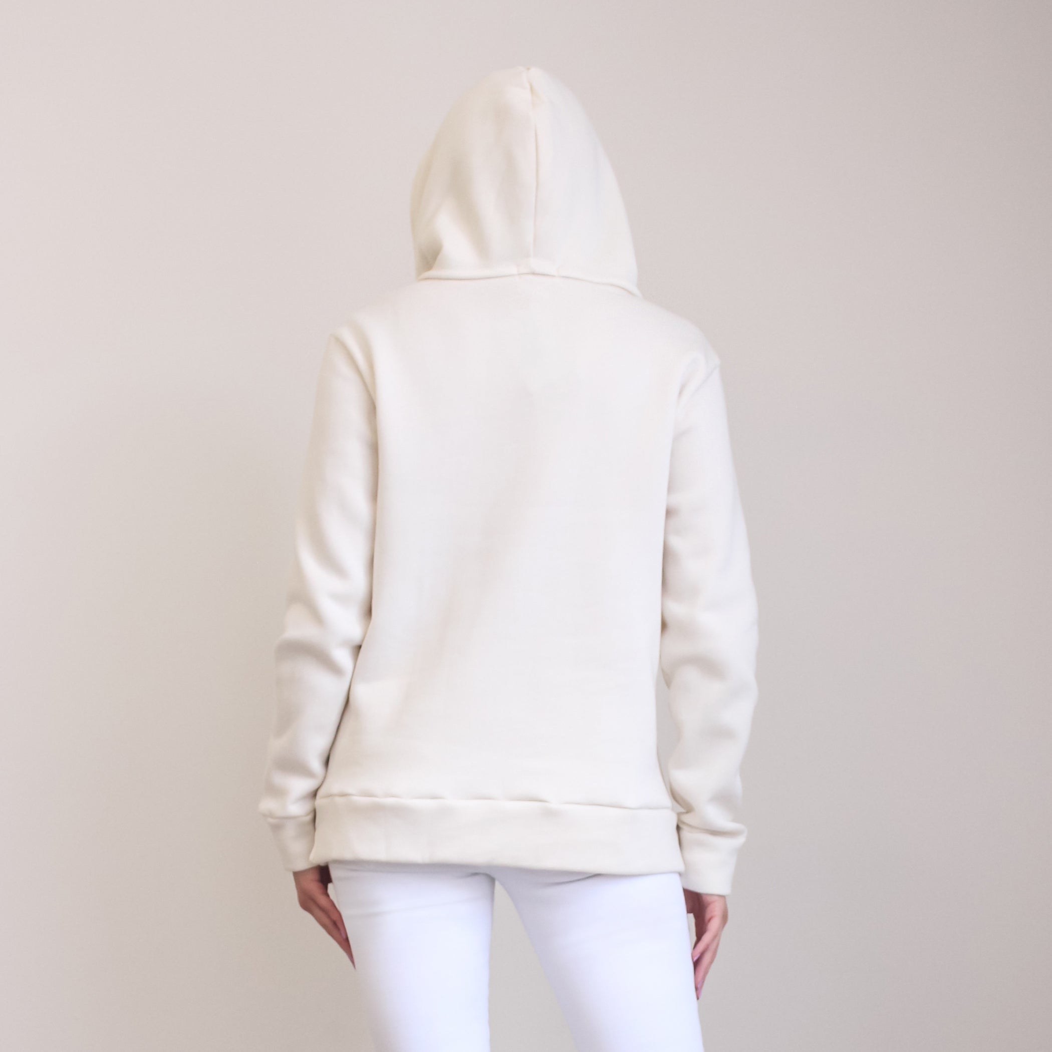 Quarter Zip Travel Essential Hoodie - Cream