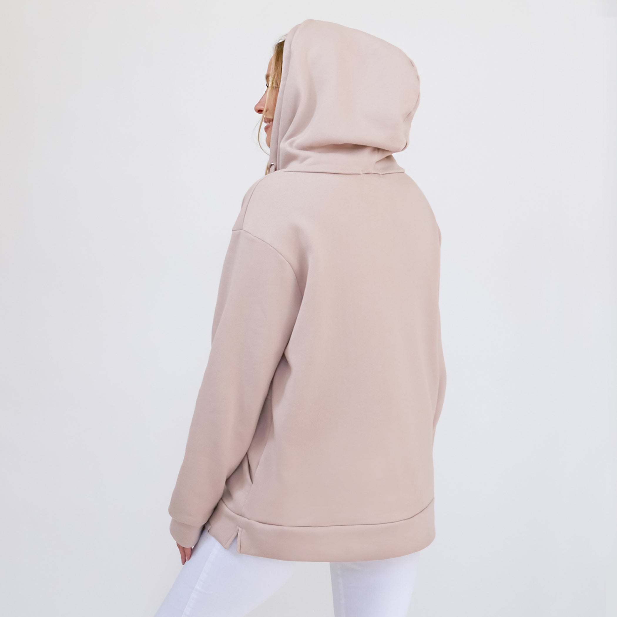 Quarter Zip Travel Essential Hoodie - Rose