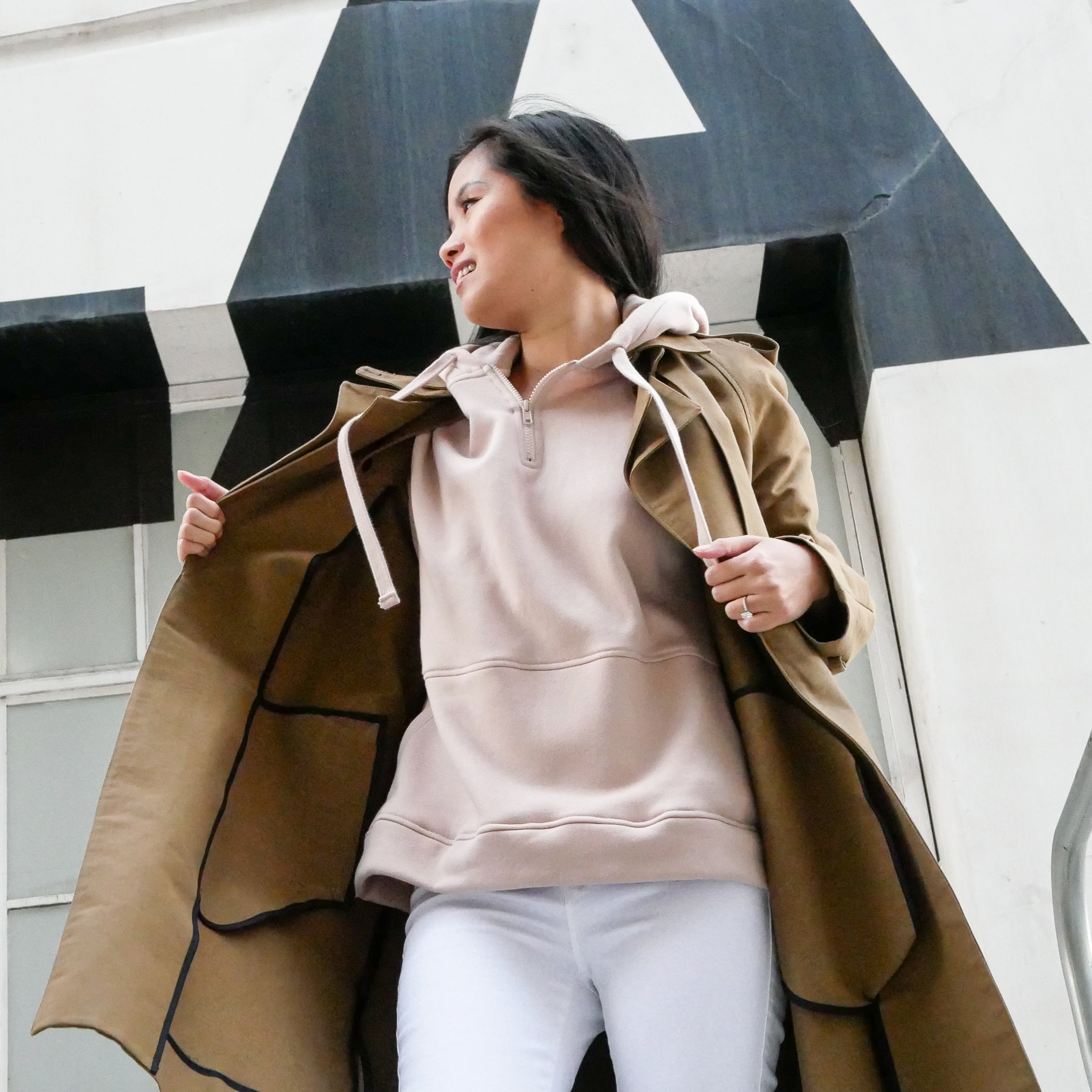 Quarter Zip Travel Essential Hoodie - Rose