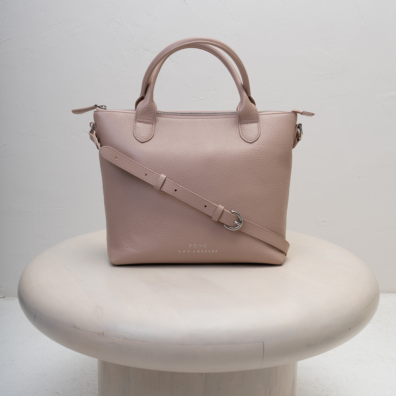Leather Minimalist Carryall - Rose