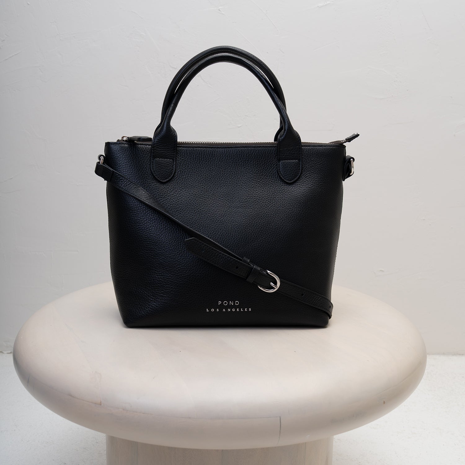 Leather Minimalist Carryall - Black