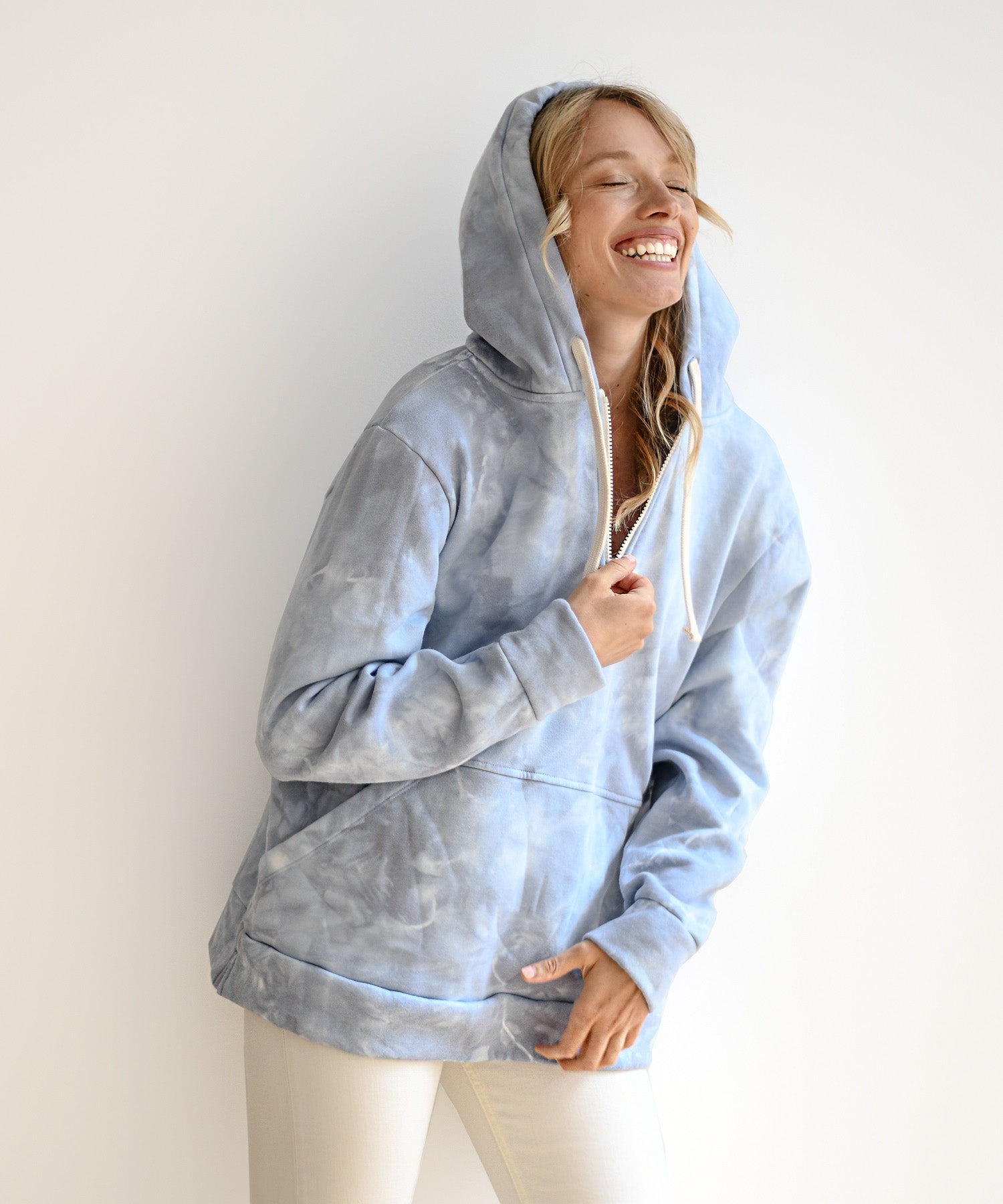 Essential Hoodie - Blue Mist Tie Dye