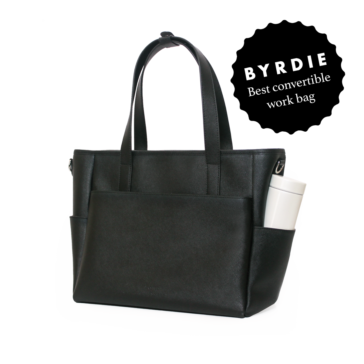 black leather backpack tote Women's Laptop Tote Backpack Black
